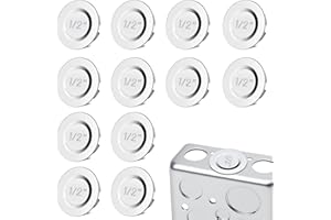 LITGURU 12 Pcs 1/2 inch Knockout Seal Electrical Box Knockout Plugs Removable Seals for Conduit Pipe Assorted Sizes to Fit Unused Electrical Box Openings