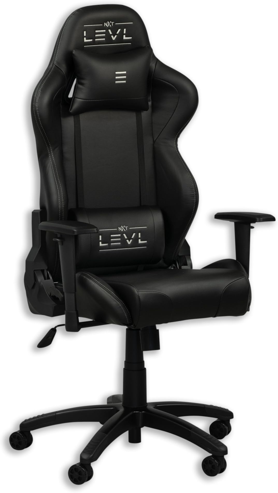 NXT LEVL Gaming Alpha Series Gaming Chair,Office Chair, Heavy Duty, with Neck and Lumbar Pillows (Medium, Black/Black)