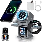 ModiTech 7 in 1 Wireless Charging Station for Apple-25W Qi2.2 Certified | Magnetic Magsafe Charger Stand for iPhone 18/17/16/15/14/13/12 Series-Apple Watch-Airpods Series, Grey (45W Adapter Included)