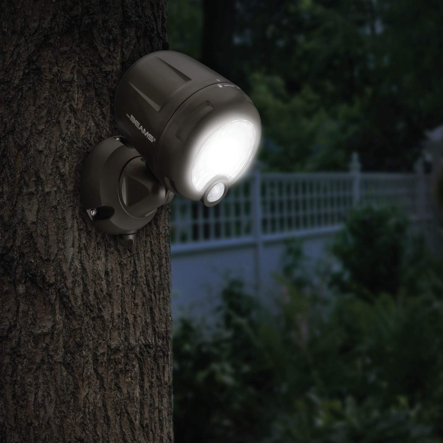 Mr. Beams MB360XT-Brn-01-00 Wireless 200 Lm Battery-Operated Outdoor Motion-Sensor-Activated LED Spotlight, Brown - - 