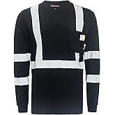 BOCOMAL FR Tee Shirts High Visibility/Hi Vis Flame Resistant/Fire Retardant Shirt 7oz Reflective Men's Safety Shirts