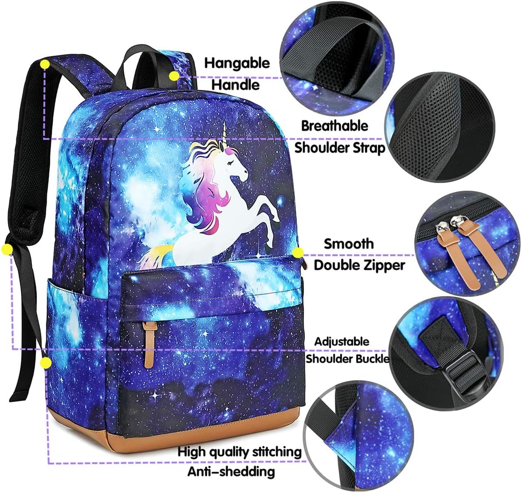 Zaino Unicorno Zaino Ragazza Zaini Scuola Superiore Zaino Scuola Media Zaino Elementari Bambino Zainetto Unicorno Borsa Scuola Blu Cartelle Astucci E Set Per La Scuola Set Per La Scuola
