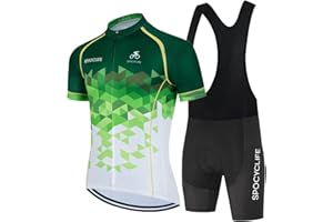 spocyclife Cycling Jersey Set Men Short Sleeve Set MTB Cycling Bibs with Gel Padded Quick-Dry Summer men's cycling clothing