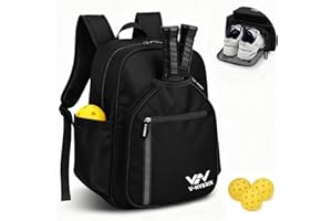Pickleball Bags, 30L Deluxe Waterproof Pickleball Backpack with Shoe Compartment for Men Women Pickle Ball Gift Accessories f