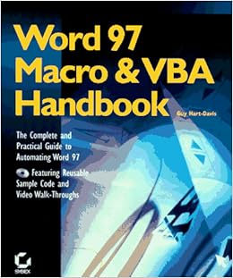 Word 97 Macro Vba Handbook Hart Davis Guy 9780782119626 Amazon Com Books