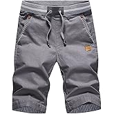 Tansozer Men's Shorts Casual Classic Fit Drawstring Summer Beach Shorts with Elastic Waist and Pockets