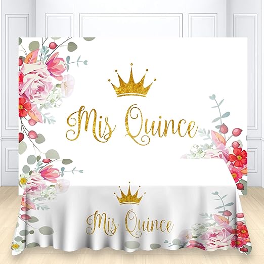 Amazon Com Huayi Mis Quince 15th Birthday Backdrop And Tablecloth