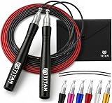 Titan Armour Self-Locking Adjustable Jump Rope with 2 Ropes UK Brand Black-2 view 1