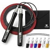 Titan Armour&reg; Speed Rope - Professional Self-Locking &amp; Adjustable, Adult Speed Jump Ropes for Fitness | 2 x Steel Ropes, Cable Protector &amp; Travel Case | Jump Rope Crossfit, Boxing, Fitness MMA for Men &amp; Women