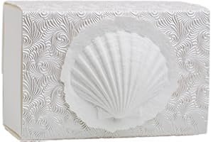 EARTH MEMORIALS Favorite Place Biodegradable Shell Urn (Large), Eco-Friendly for Cremation or Water Burial (Metallic White K-103)