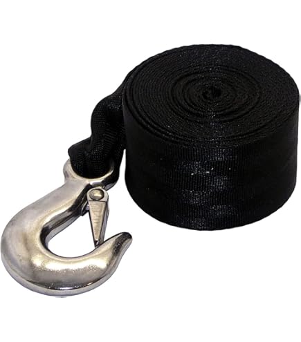 Sangle De Rechange Jaune Pour Treuil De Remorque 5,1 Cm X 6,1 M Et Crochet De Securite Pour Grands Bateaux Jet Ski Wave Runner Remorquage Equipement Robuste Ou Attache De Lit Plat Jusqua 45 Kg