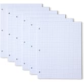Amazon Basics Graph Ruled Loose Leaf Binder Paper, 11" x 8.5", White, 100 Sheets, 6-Pack