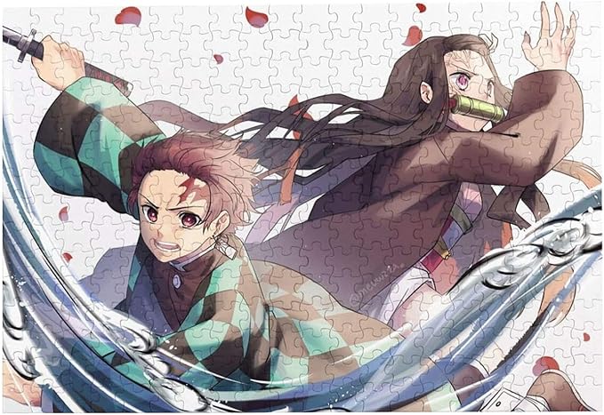 Amazon 竈門禰豆子 竈門炭治郎 鬼滅の刃 木製 ジグソーパズル 木質 萌えグッズ キャラクター アニメパターン プレゼント初心者向け子供 家族教育活動 益智 漫画 装飾 減圧 アートワーク 1000pcs ピース パズル ホビー