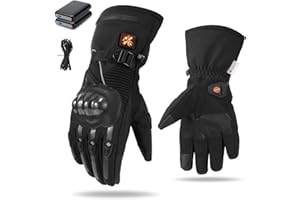 GUMOCH Heated Motorcycle Gloves for Men & Women - 7.4V 3000mAh Rechargeable Batteries, Electric, Touchscreen, Waterproof, Windproof, Non-Slip, Skiing, Cycling, Fishing