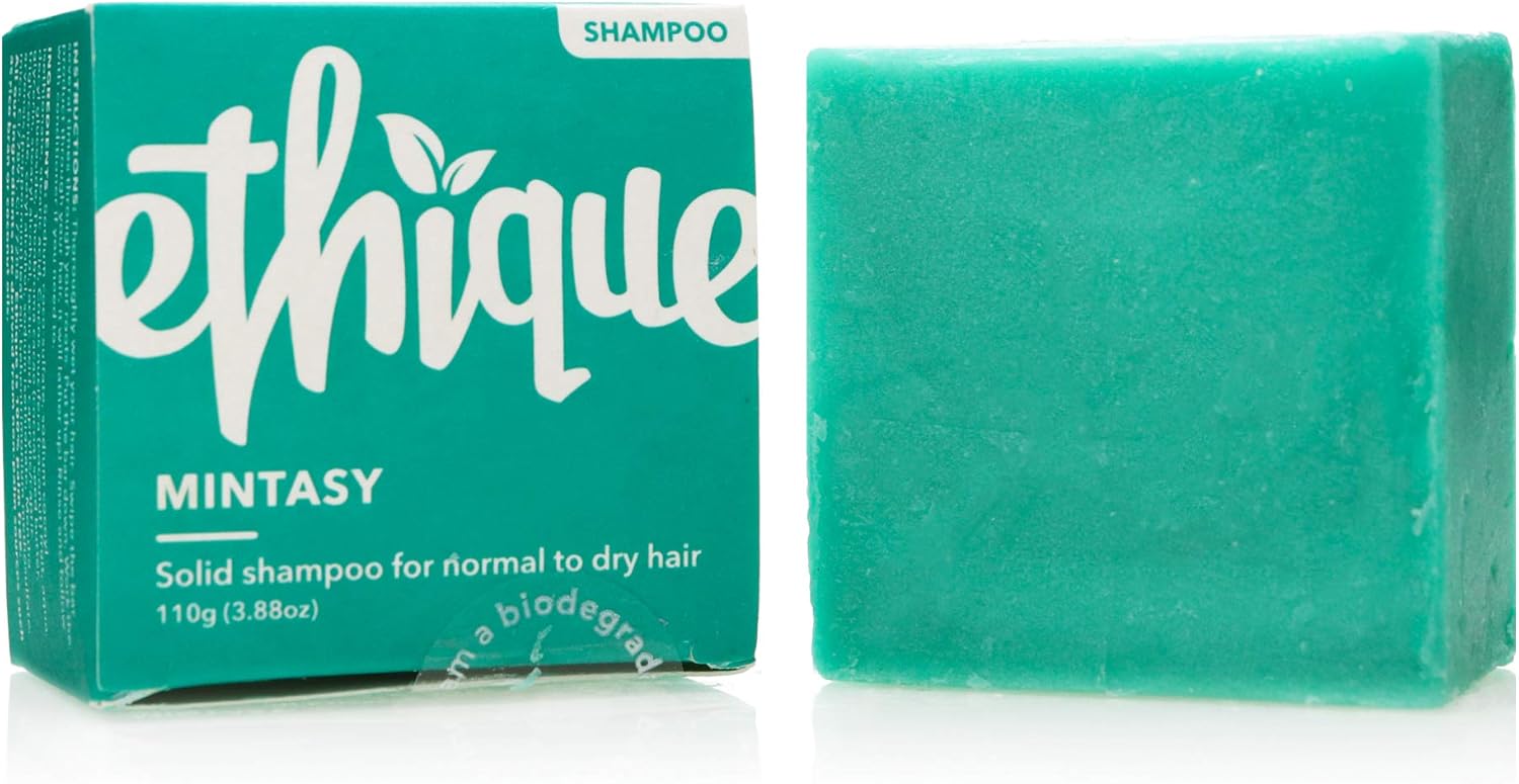 Ethique Mintasy Refreshing Solid Shampoo Bar for Balanced to Dry & Damaged Hair (80 Washes) Vegan, Eco-Friendly, Plastic-Free