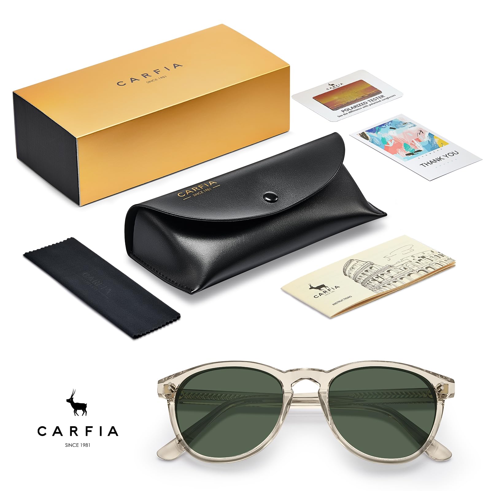 CARFIA Schicke Polarisierte Sonnenbrille für Herren Damen UV Schutz 7