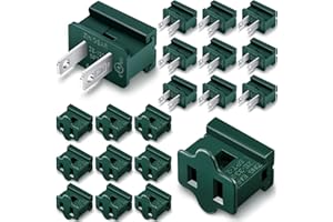 Flutesan 20 Pieces Vampire Plugs Female and Male Slip Plug Electrical Lighting Adapter Green Zip Inline Adapter for Xmas Holiday Party (SPT-2)