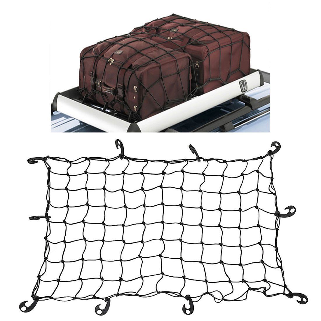 Nets WINOMO Car Storage Net Heavy Duty Stretchable Latex