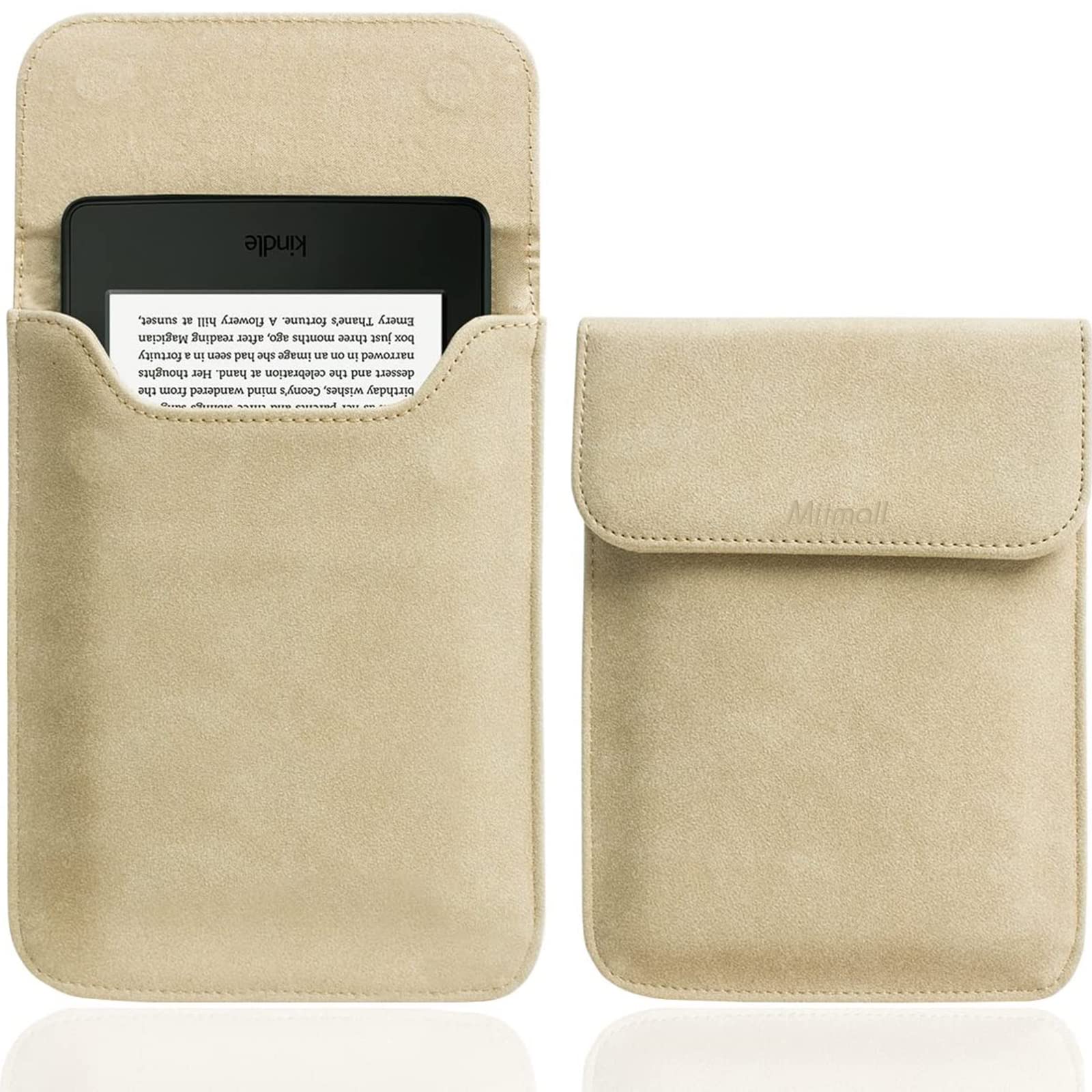 Miimall Suede Case Compatible with Kindle Paperwhite 11th Generation 2021,Ultra-Light Soft Fabric Suede Smart Protective Shell with Magnetic Closure for Kindle Paperwhite 11th-Khaki