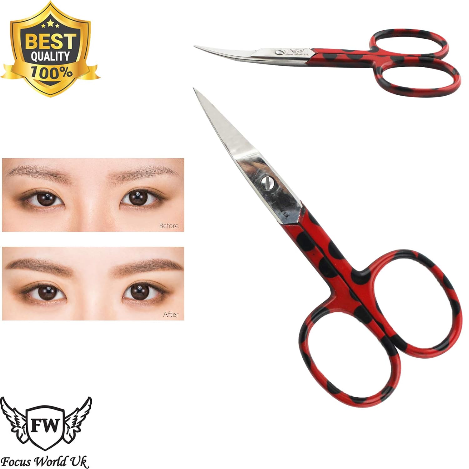 Focus World Eyebrow Trimming Scissor Stainless Steel