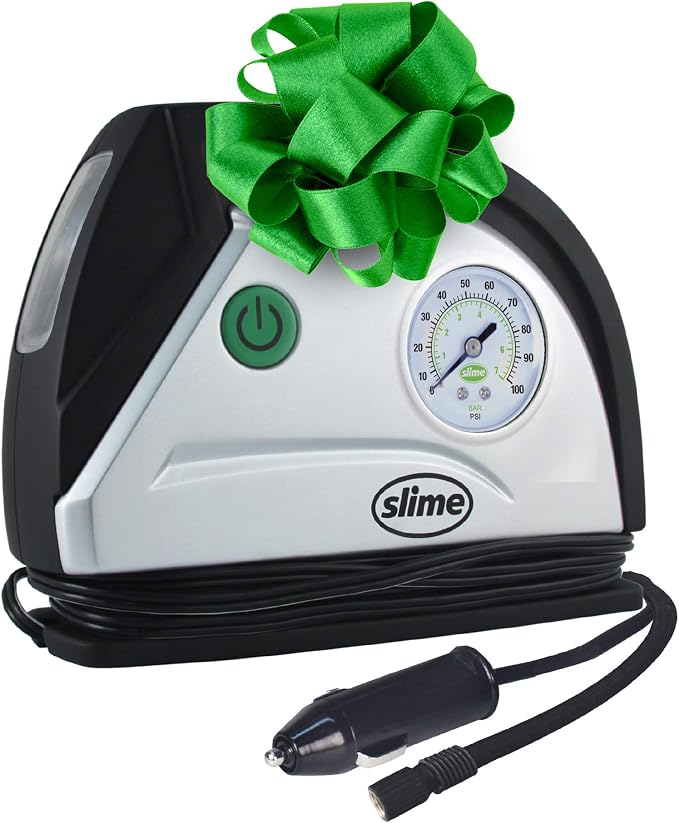 Slime 40050 12V Tire Inflator Portable Air Compressor Auto Pump