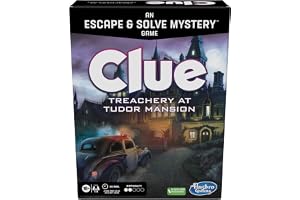Clue Board Game Treachery at Tudor Mansion, Escape Room Game, Cooperative Family Murder Mystery Games, Ages 10 and up, 1-6 Pl