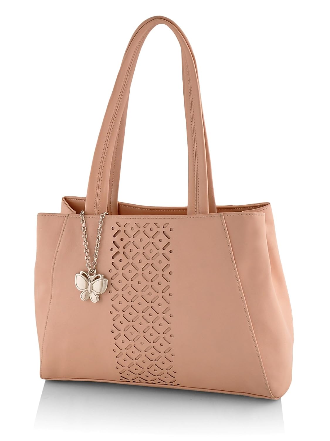 butterflies women's handbag (peach) (bns 0586pch)