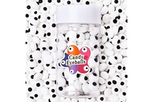 PURBOT Edible Candy Eyes for Decorating, 1cm Candy Eyeballs Halloween Sprinkles for Cake Cupcakes Cookies Baking 3.5oz
