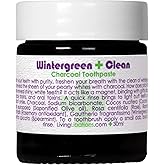 Living Libations - Organic Wintergreen Clean Activated Charcoal Toothpaste | Natural, Plant-Based, Clean Beauty (1 oz | 30 ml)