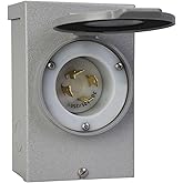 Reliance Controls Generators Up to 7,500 Running Watts PB30 30-Amp NEMA 3R Power Inlet Box, Gray