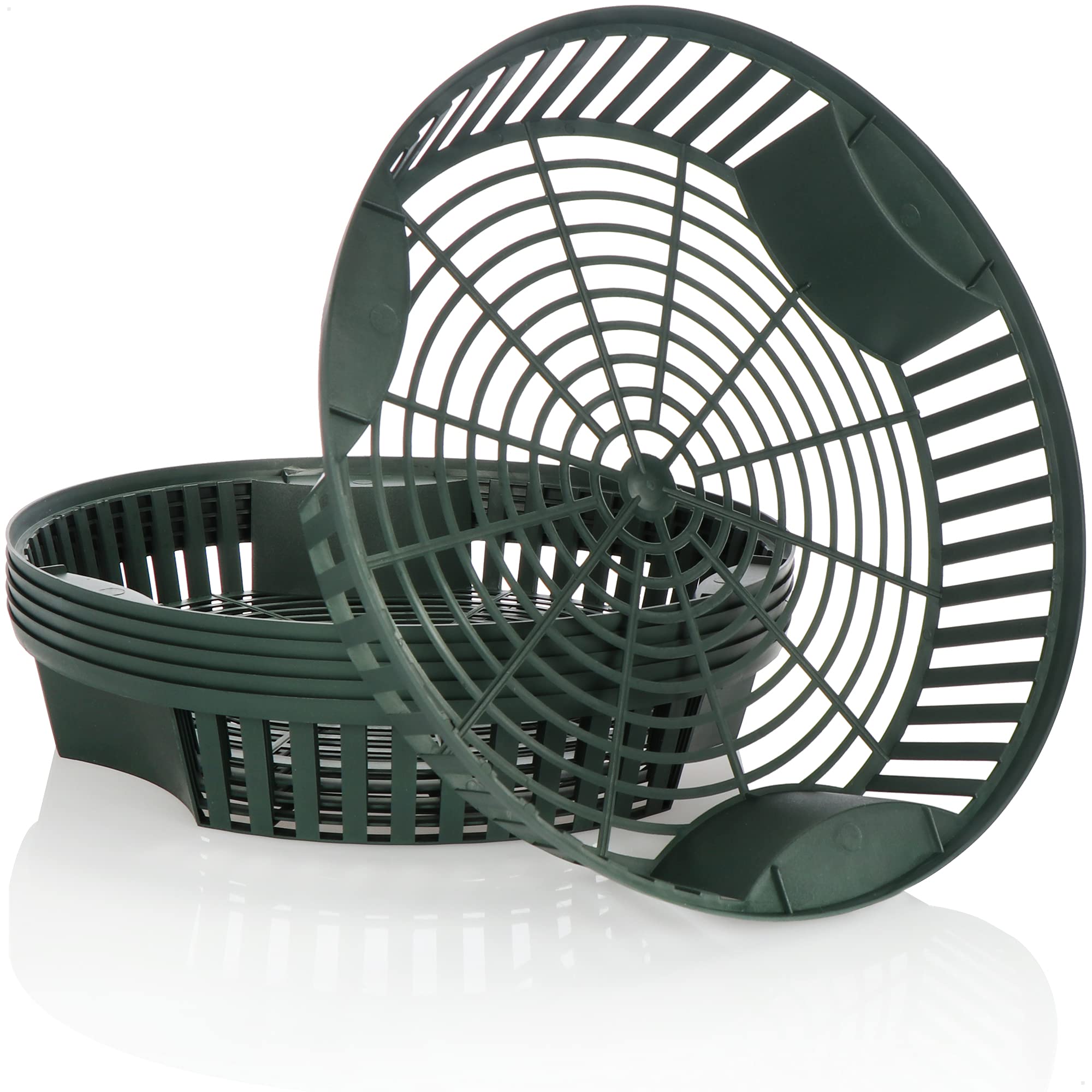 com-four® 6x plant baskets for flower bulbs, propagation planter bowl for planting and storing bulb plants, large green onion basket (06x green planter bowl - 31.5cm)