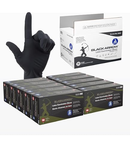 Amazon.com: Dynarex Black Arrow Disposable Latex Exam Gloves
