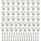 Asamuyu 50 Pieces Head Knobs with Screws,Vintage Cabinet Drawer Mini Box Case Knobs Single Hole Pull Handles