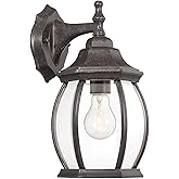Savoy House M50053RB Meridian Traditional Clear Beveled Glass Outdoor Wall Lantern, 1-Light 60 Watt, 13" H x 7" W, Rustic Bro
