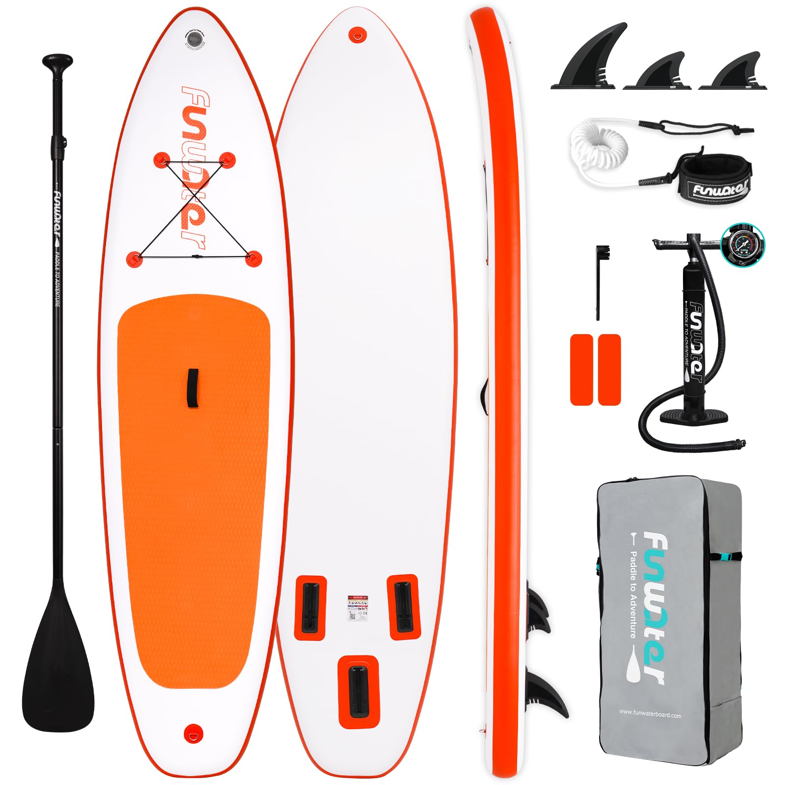 FunWater Inflatable Stand Up Paddle Board with Beginners SUP Accessories