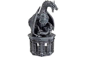 Forged Dice Co. Dragon Dice Jail - D&D Dice Holder and Storage Box with Removable Collectors Dragon Miniature - Fits Up to 2 Standard Polyhedral RPG Sets - Black