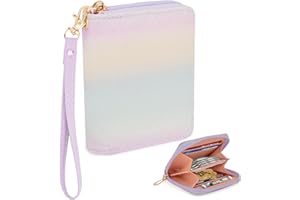 bipkonu Kids Wallet for Girls, Little Girl Wallets Rfid Blocking Girls Purse With Coin Pocket and Wristlet, Birthday Gifts for 3 4 5 6 7 8 9 10 Year Old Girl,Purple
