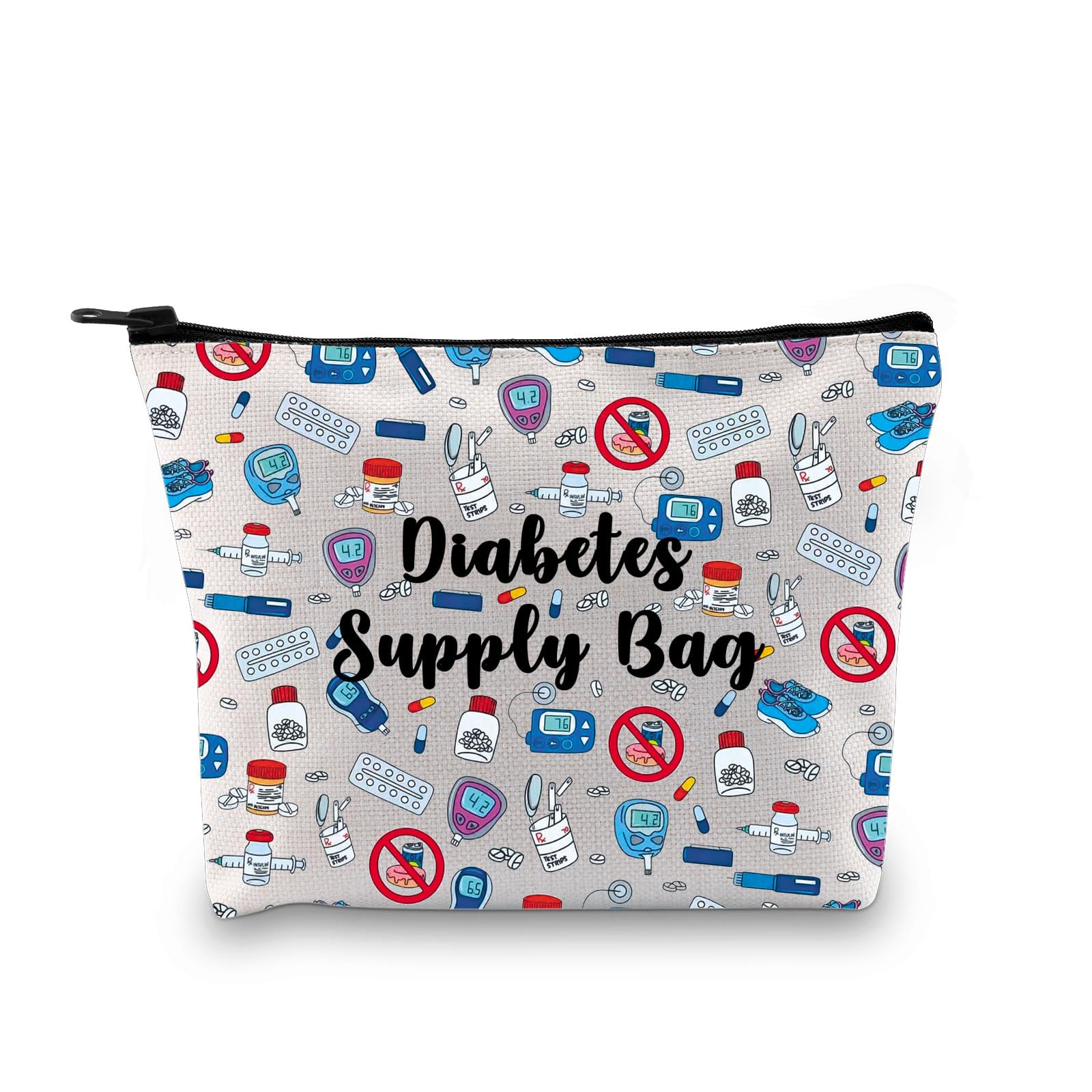 Generic Diabetes Survival Kit Bag - Red Unisex Makeup Bag - Travel, Storage - Cosmetic Case