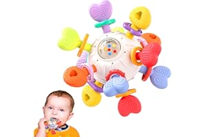 Infinno Baby Teething Toy & Rattle – BPA-Free Silicone Sensory Toy for 0-12 Months – Safe, Multi-Functional Teether with Brig