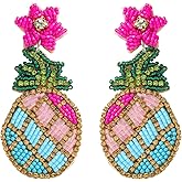Dvacaman Adorable Fruit Dangle Earrings for Women, Multiple Summer Fruits Drop Earring for Tropical Novelty Jewelry Gifts