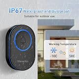 Wesstun Wireless Doorbell Kit with 2 Receivers IP67 300m 39 Ringtones view 5