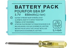GBA SP 850mAh Rechargeable Lithium-ion Battery with Tool Pack Kit Compatible for Nintendo Gameboy Advance SP Battery