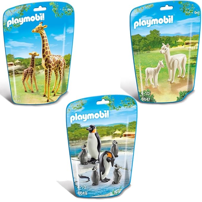 PLAYMOBIL® City Life Zoo Grande set en 3 parties 6640 6647 6649 girafe