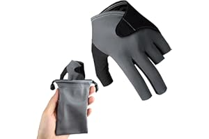 hssopa Billiards Glove, Snooker Cue Sports Gloves Anti-Slip Design, Quick-Dry Breathable Billiard Pool Gloves, 3 Finger Billiard Gloves Classic Size for Men and Women