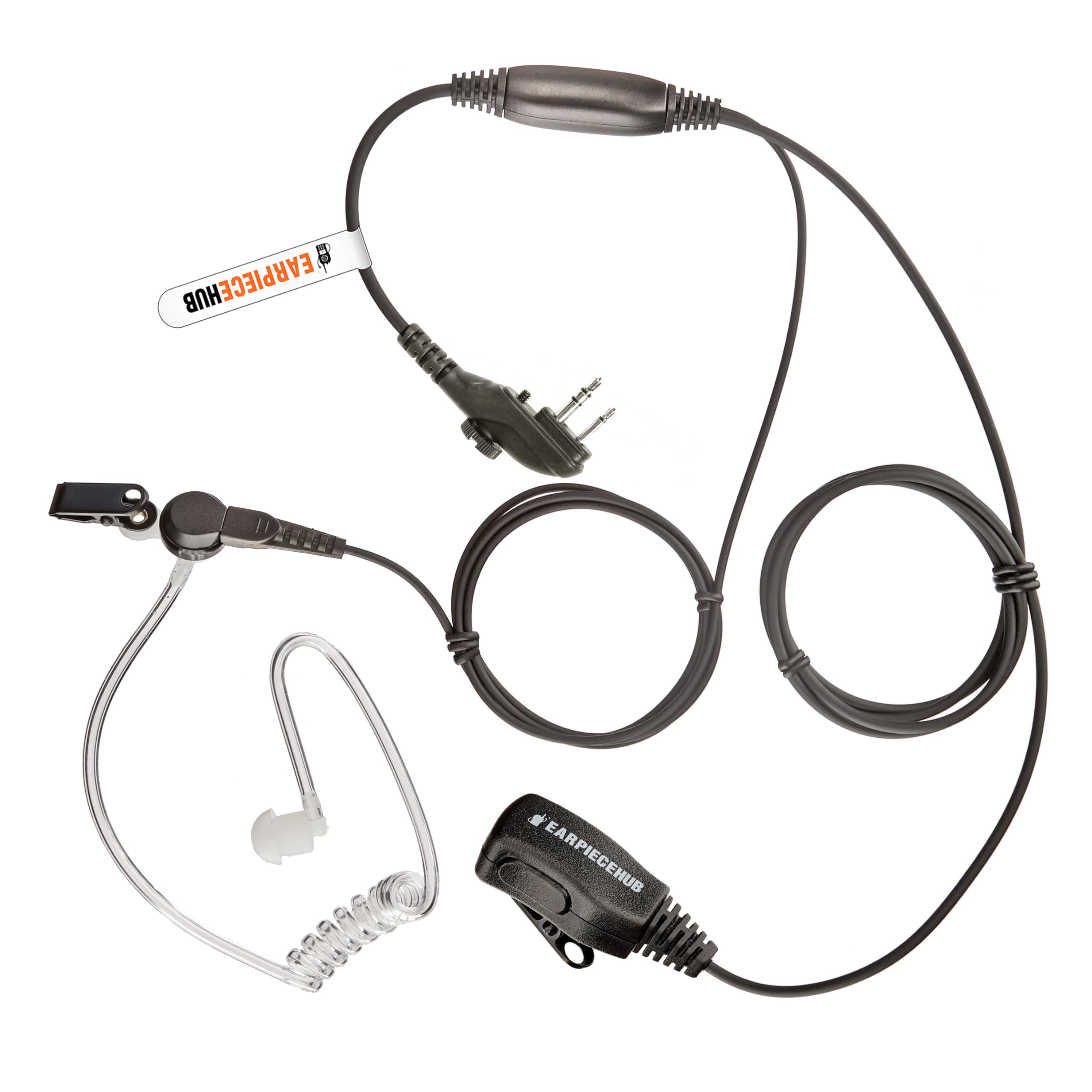 Covert Acoustic Tube Earpiece Compatible with Midland Radio G15Pro G18 HYT Hytera HYT210 BD505 BD555 PD405 PD505 TC-620 Walkie Talkie lapel PTT 2-pin with Screw