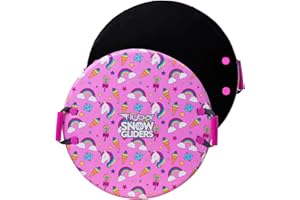Flybar Snow Sled for Kids and Toddlers- Foam Saucer Disc, Ages 6+, Easy Grip Handles, Durable with Slick Bottom & PE Core Build, Lightweight Snow Boards, Snowboard Toys for Outdoor, Up to 110 lbs, 26"