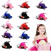 Toddmomy 12PCS Tea Party Hats Clip, Fascinator Clip On Mini Hat With Flower For Kid Girl Women Tea Party Favors Christmas Costume Accessory