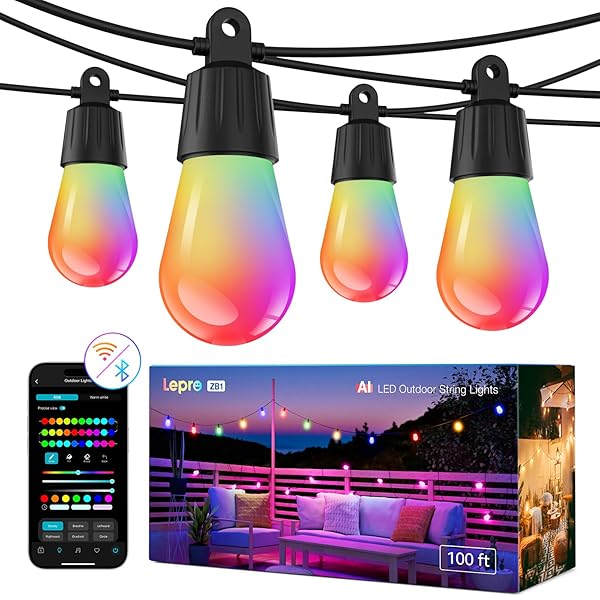 LEPRO ZB1 AI SMART OUTDOOR STRING LIGHTS APP...