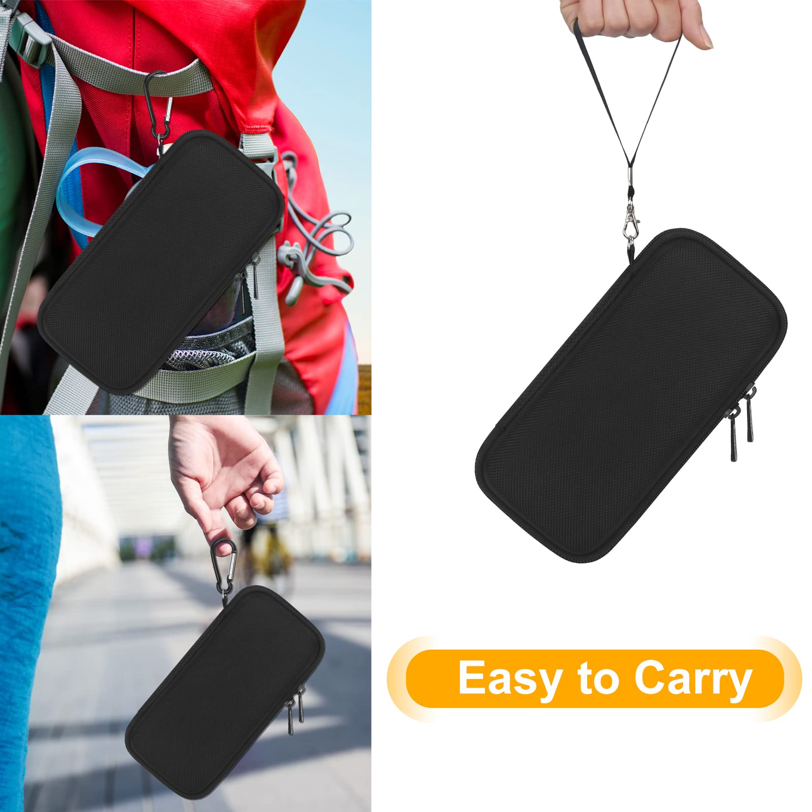 BOVKE Carrying Case for Garmin GPSMAP 64sx/66i/67/67i/66sr/66s/65s/78sc, Garmin inReach Explorer+ Hiking Handheld GPS and Satellite Communicator, Mesh Bag fit USB Cable and Accessories, Black
