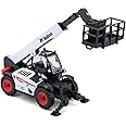 Bburago B18-32088 Die-Cast Bobcat TELEHANDLER with Working Man Platform Model, White, Medium